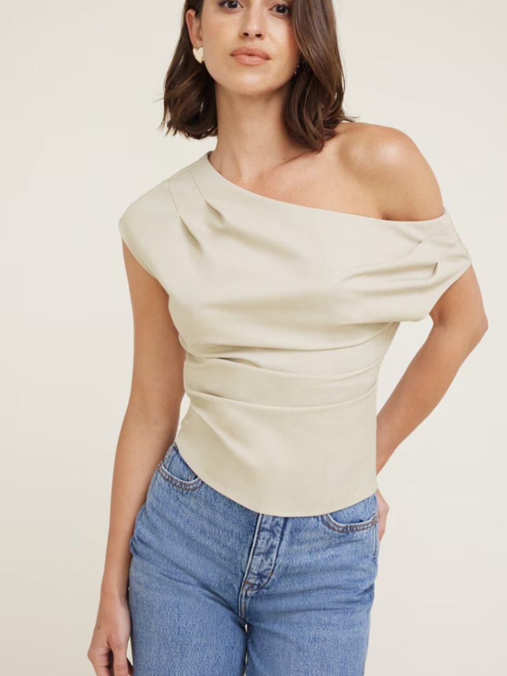 Dynamite - Draped Off Shoulder Top